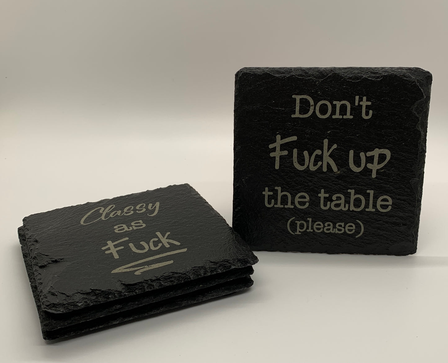 Adult Themed Slate Coasters #1 (Set of 4)