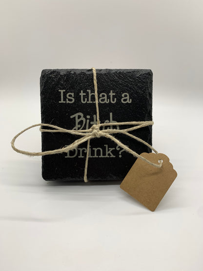 Adult Themed Slate Coasters #2 (Set of 4)